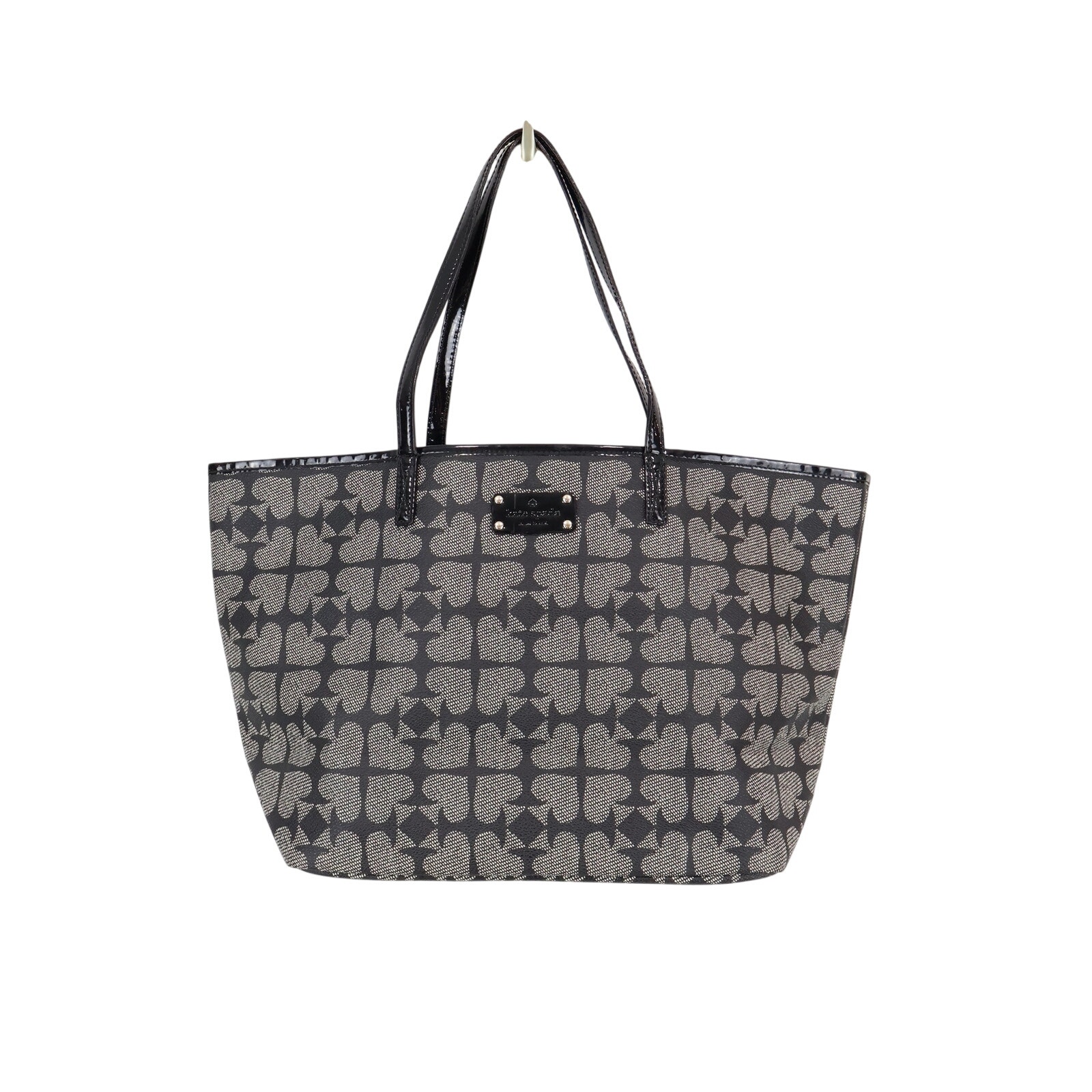 Kate Spade Ace Of Spades Harmony Pebbled Coated Canvas Black Large Tote Bag